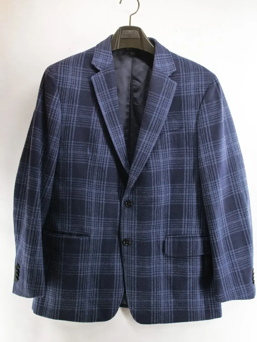 Banana Republic Mens 42R Blue Plaid Emmeci Gruppo Emmetex Itlay Fabric Blazer